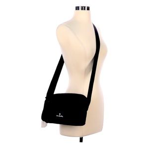 Vera Bradley Little Hipster RFID Crossboy with Adjustable Strap in Black Cotton